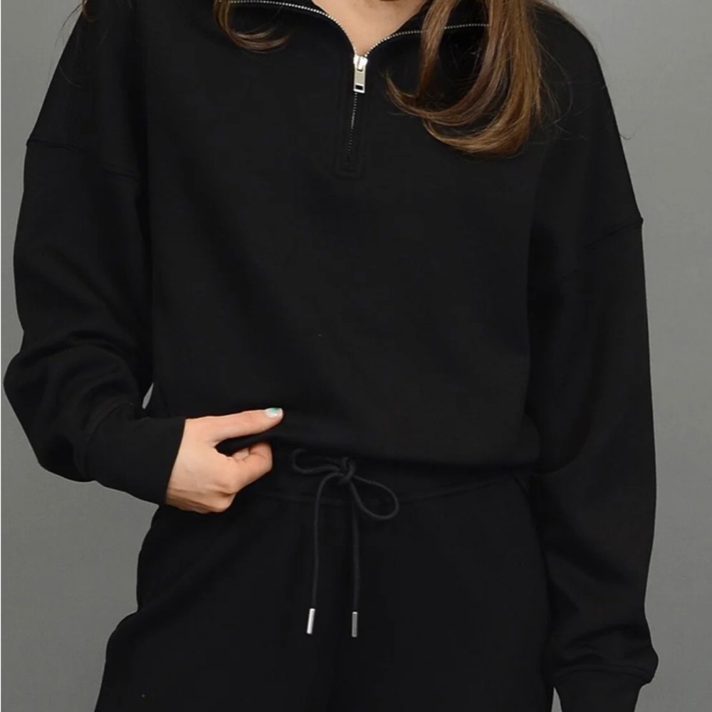 RD Style Half Zip Black Sweater